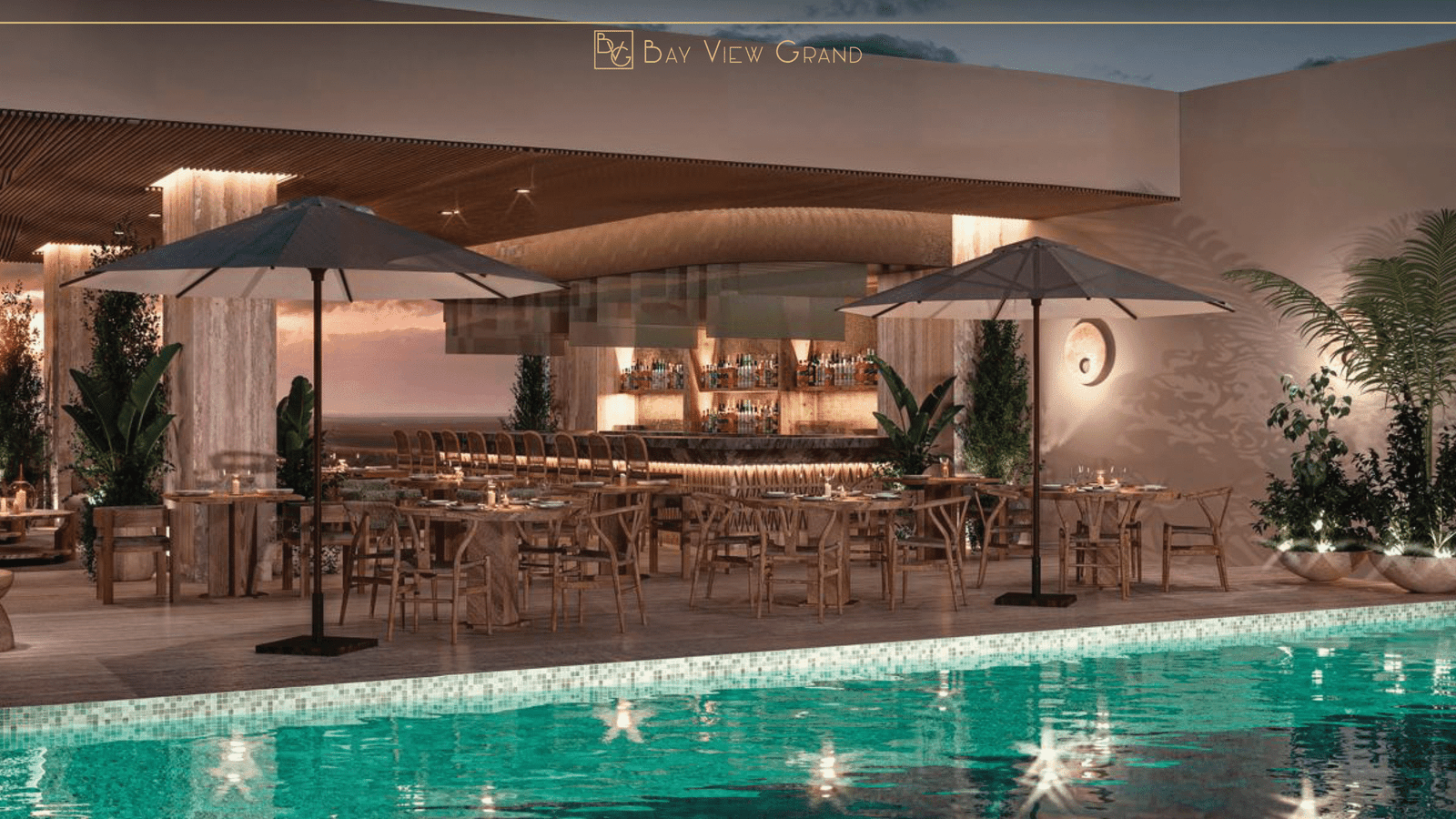 real estate investment Cancún Rooftop pool bar Bay View Grand at Grand Island